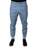 Dolce & Gabbana Blaue Baumwoll-Jogger-Sweatpants-Hose