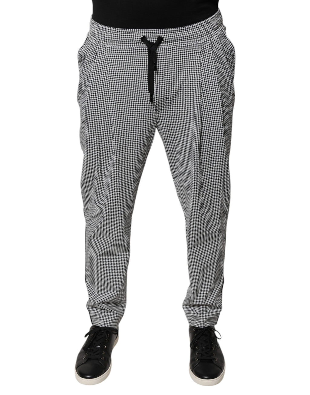 Dolce & Gabbana Schwarz Weiß Hahnentritt Skinny Dress Pants