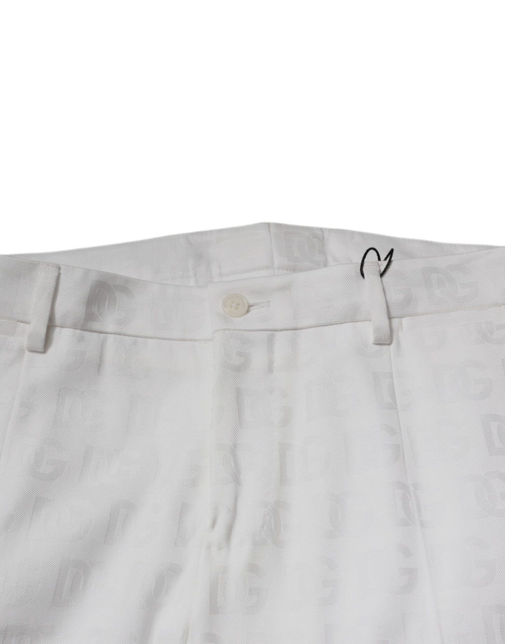 Dolce & Gabbana White Tapered Cotton Formal Trousers
