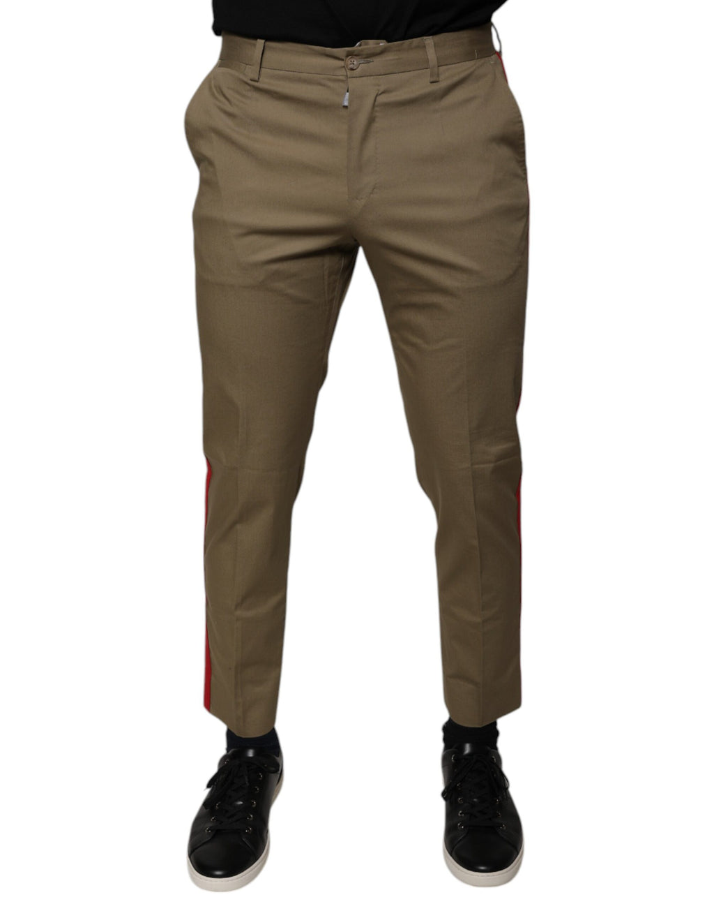 Dolce & Gabbana Brown Logo Men's Casual Tapered Pants