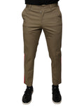 Dolce & Gabbana Brown Logo Men's Casual Tapered Pants