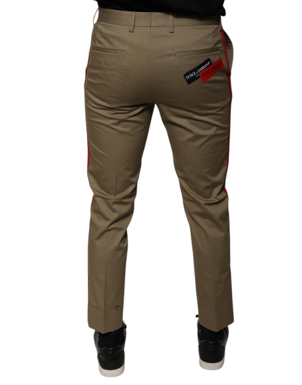 Dolce & Gabbana Brown Logo Men's Casual Tapered Pants
