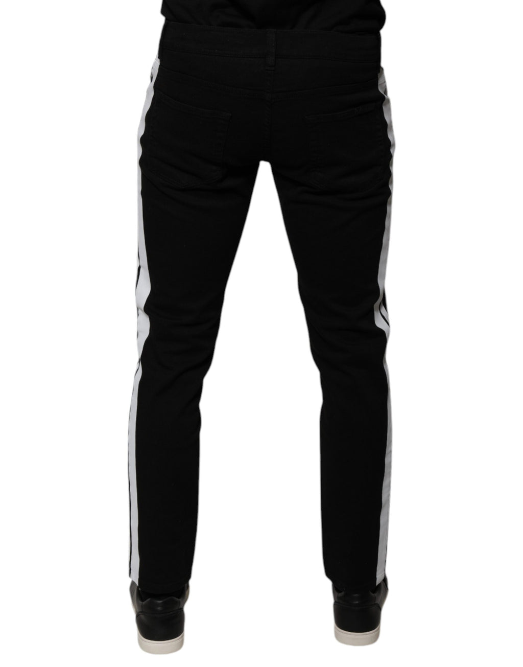Dolce & Gabbana Schwarze Krone Weißes Innenfutter Skinny Denim Jeans