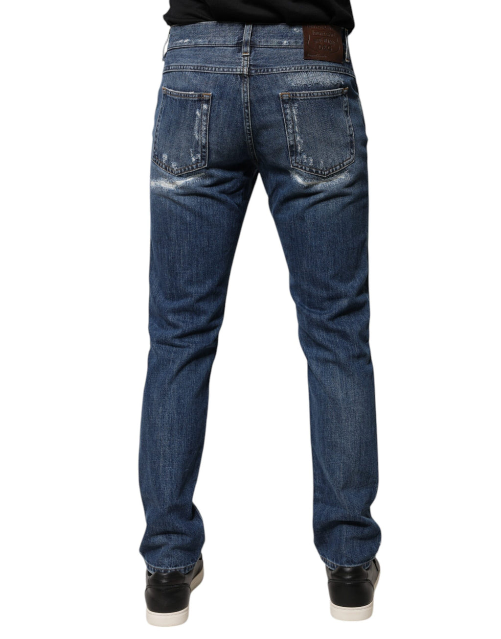 Dolce & Gabbana Blue Ripped Skinny Denim Jeans in Cotton