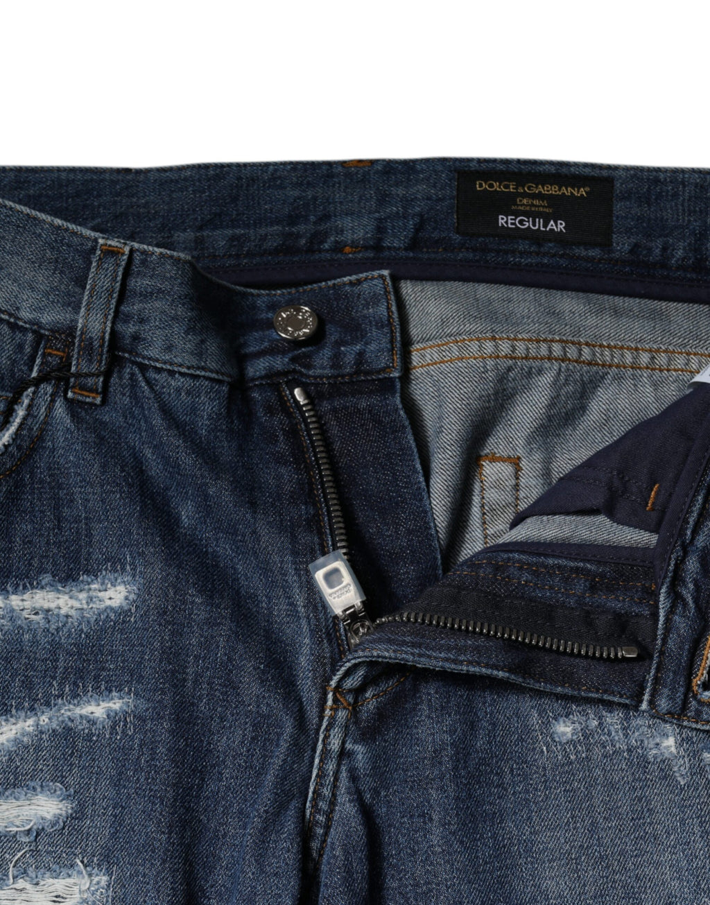 Dolce & Gabbana Blue Ripped Skinny Denim Jeans in Cotton