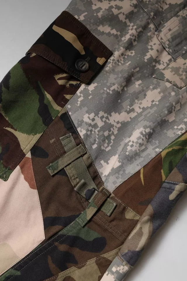 Dolce & Gabbana Mehrfarbige Patchwork-Cargo-Hose im Tarnmuster