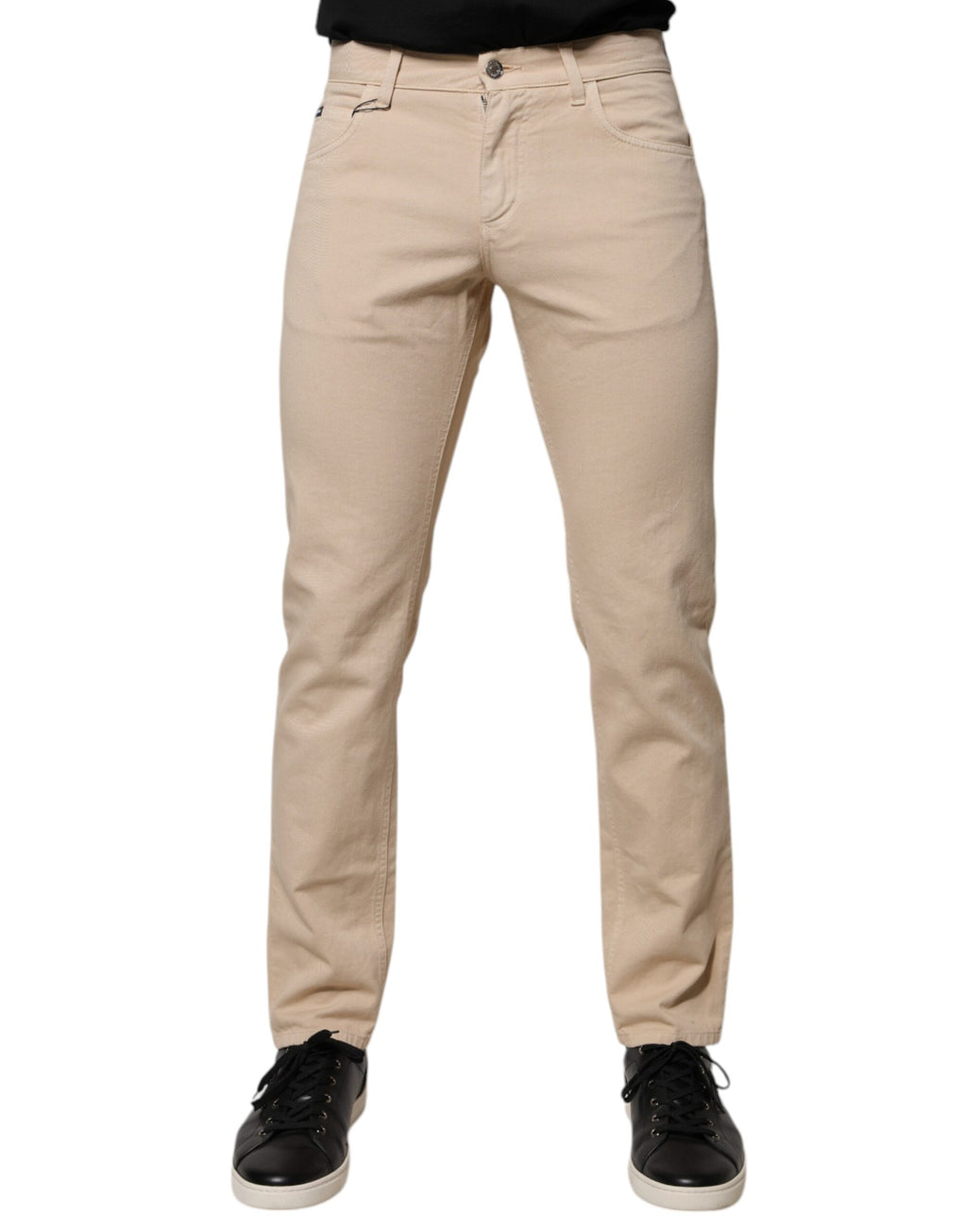 Dolce & Gabbana Beige Cotton Stretch Regular Men's Denim Jeans
