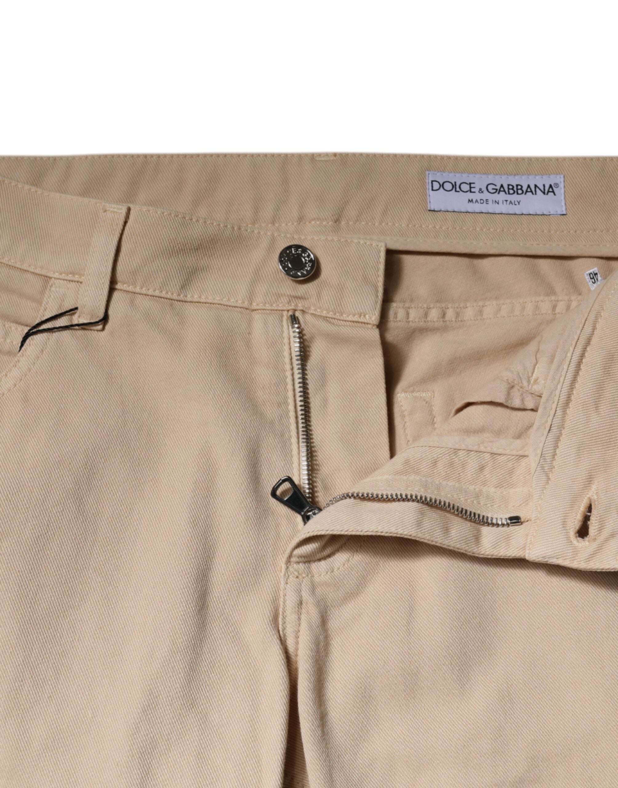 Dolce & Gabbana Beige Cotton Stretch Regular Men's Denim Jeans