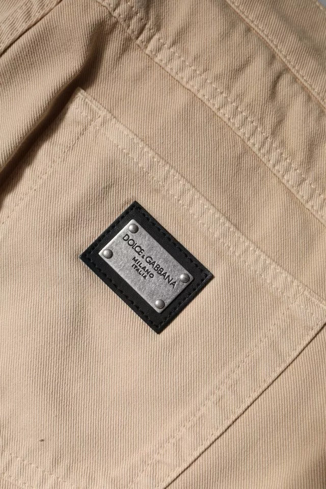 Dolce & Gabbana Beige Cotton Stretch Regular Men's Denim Jeans