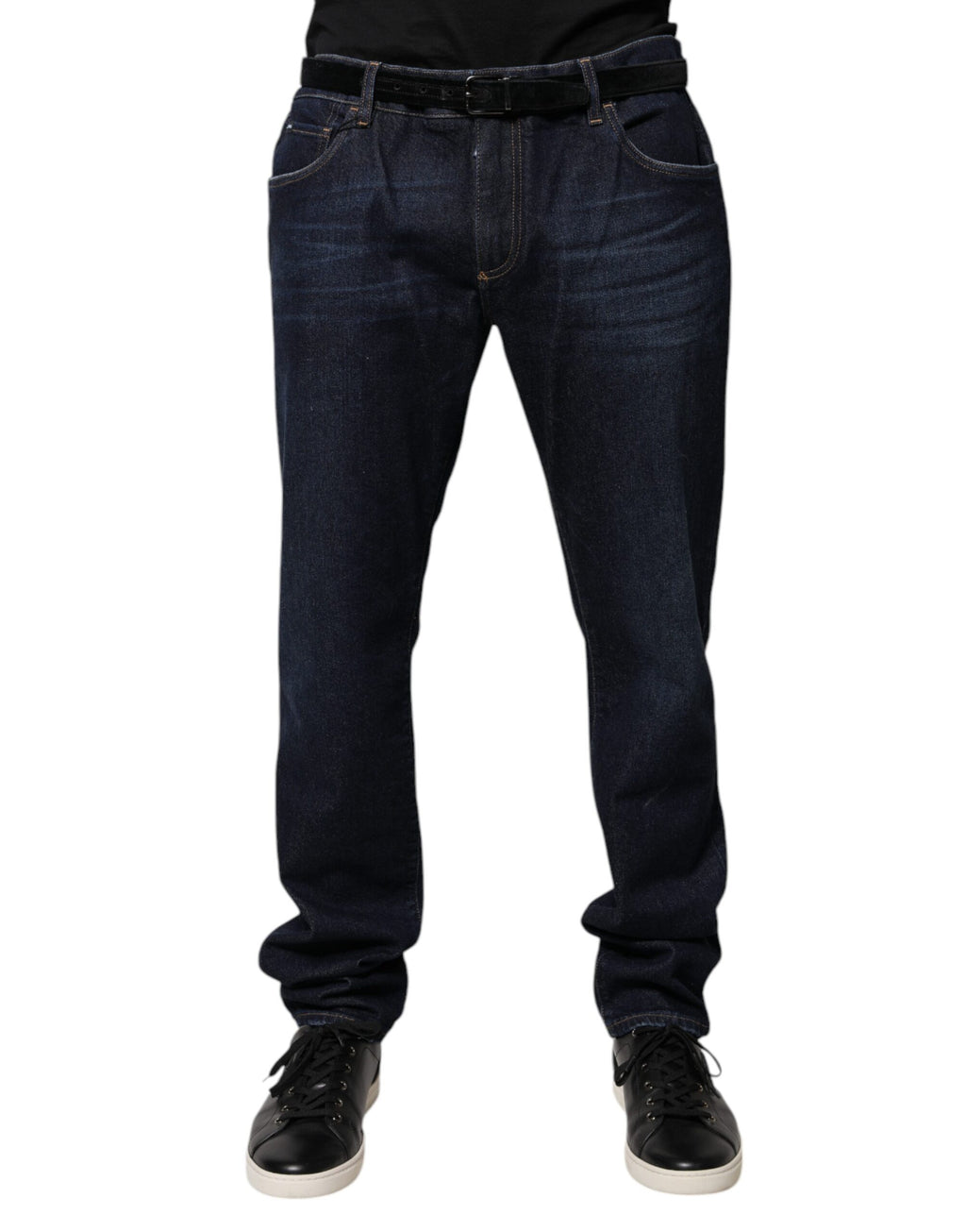 Dolce & Gabbana Dunkelblaue Skinny Denim Jeans aus Baumwolle