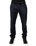 Dolce & Gabbana Dunkelblaue Skinny Denim Jeans aus Baumwolle