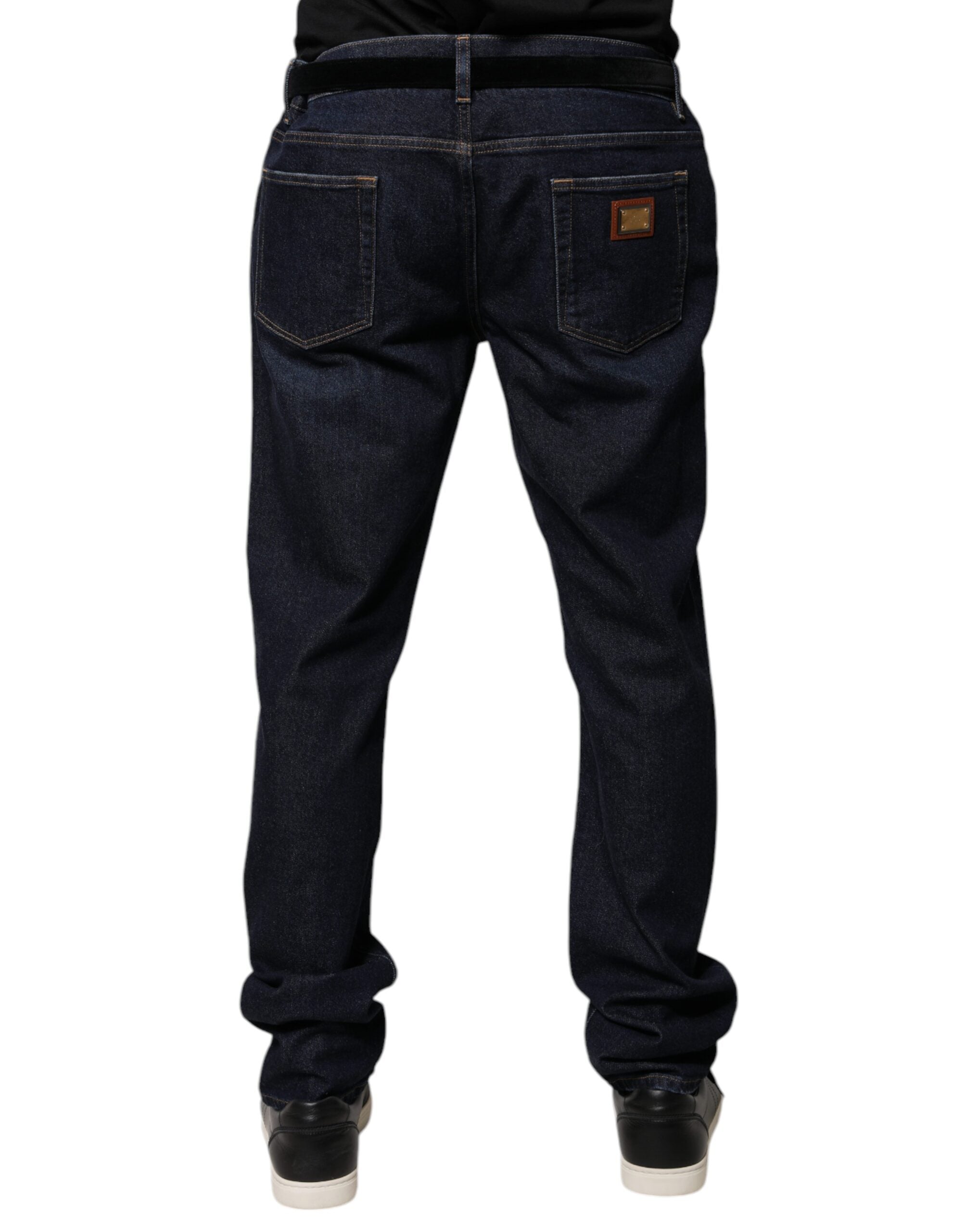 Dolce & Gabbana Dunkelblaue Skinny Denim Jeans aus Baumwolle