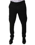 Dolce & Gabbana Schwarze Viskose Cargo Herren Freizeithosen