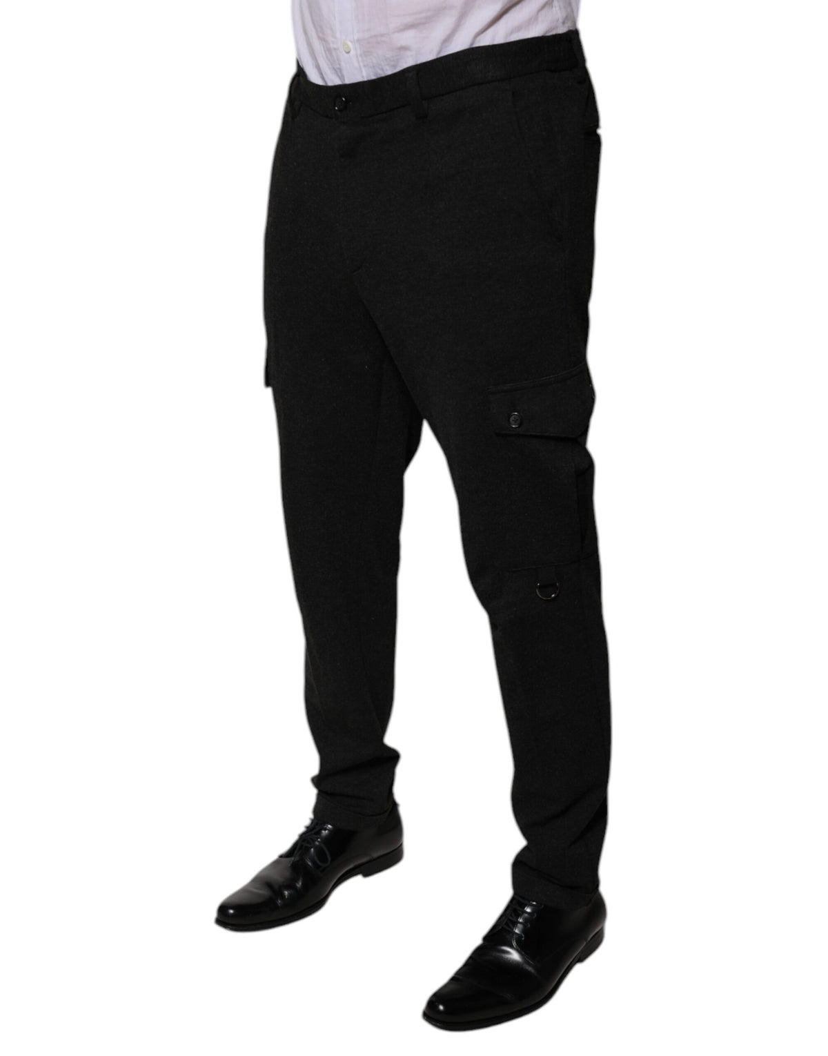 Dolce & Gabbana Schwarze Viskose Cargo Herren Freizeithosen