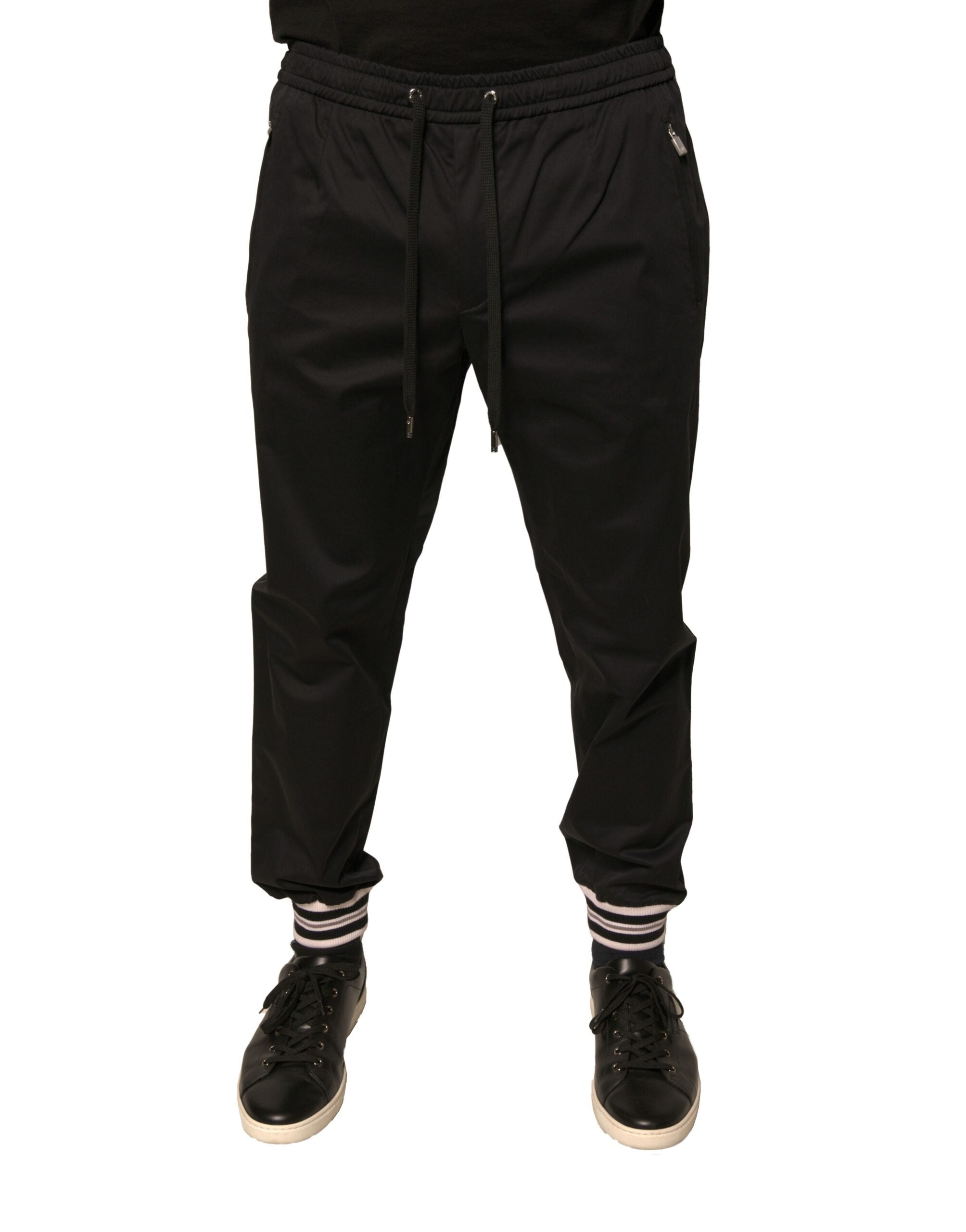 Dolce & Gabbana Black Cotton-Blend Jogger Sweatpants