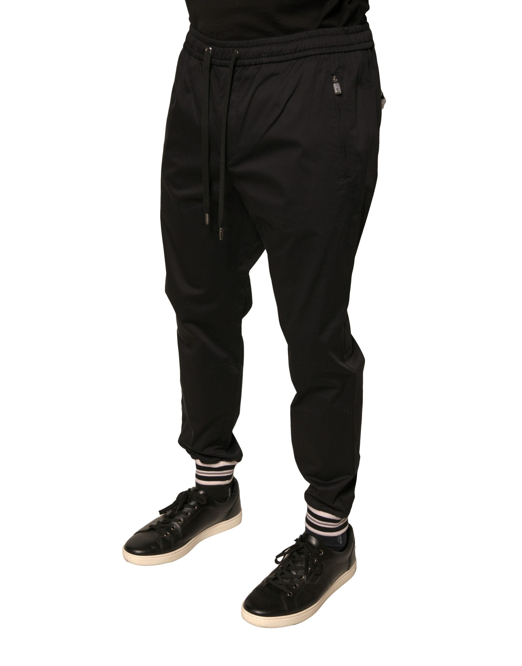 Dolce & Gabbana Black Cotton-Blend Jogger Sweatpants