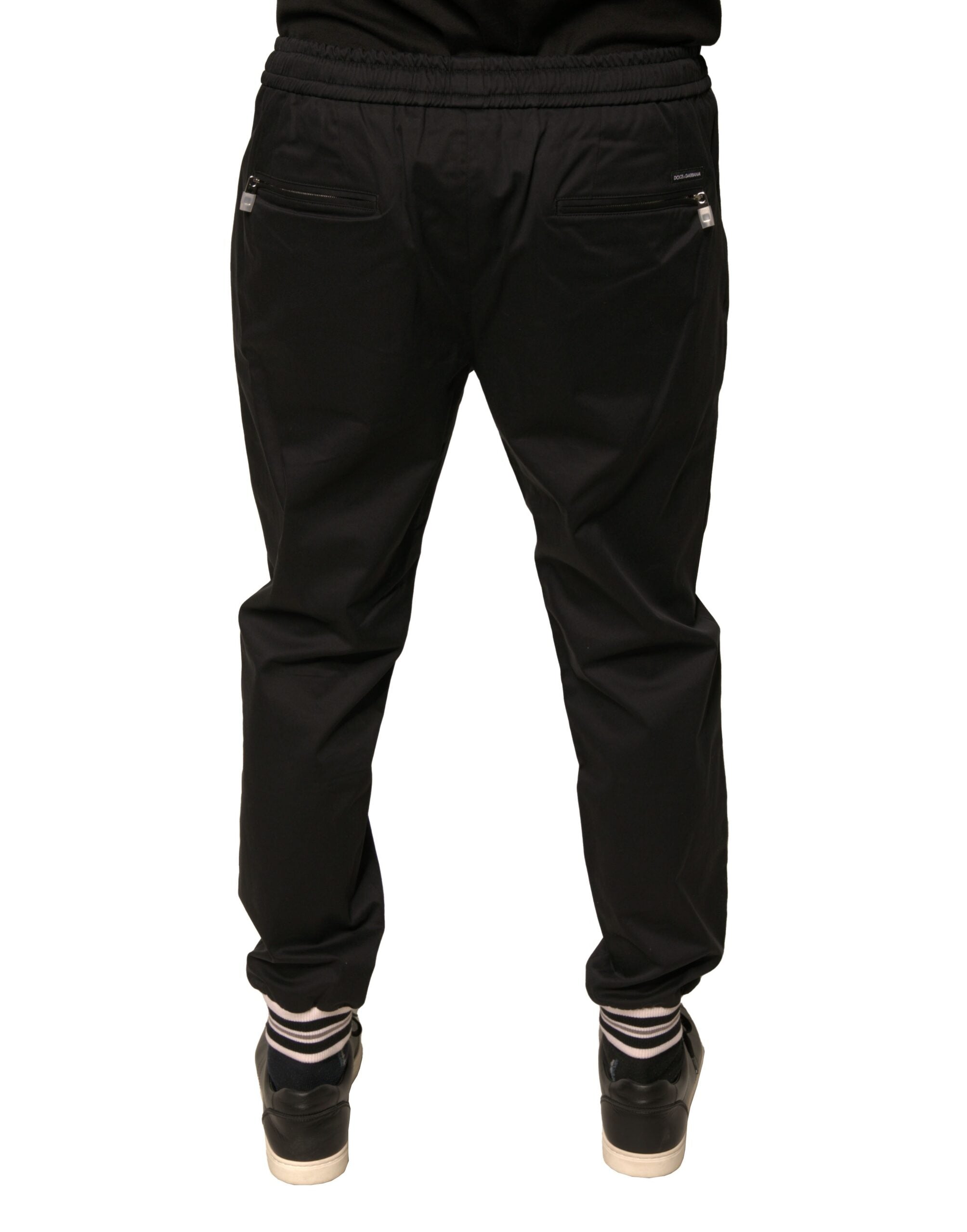 Dolce & Gabbana Black Cotton-Blend Jogger Sweatpants