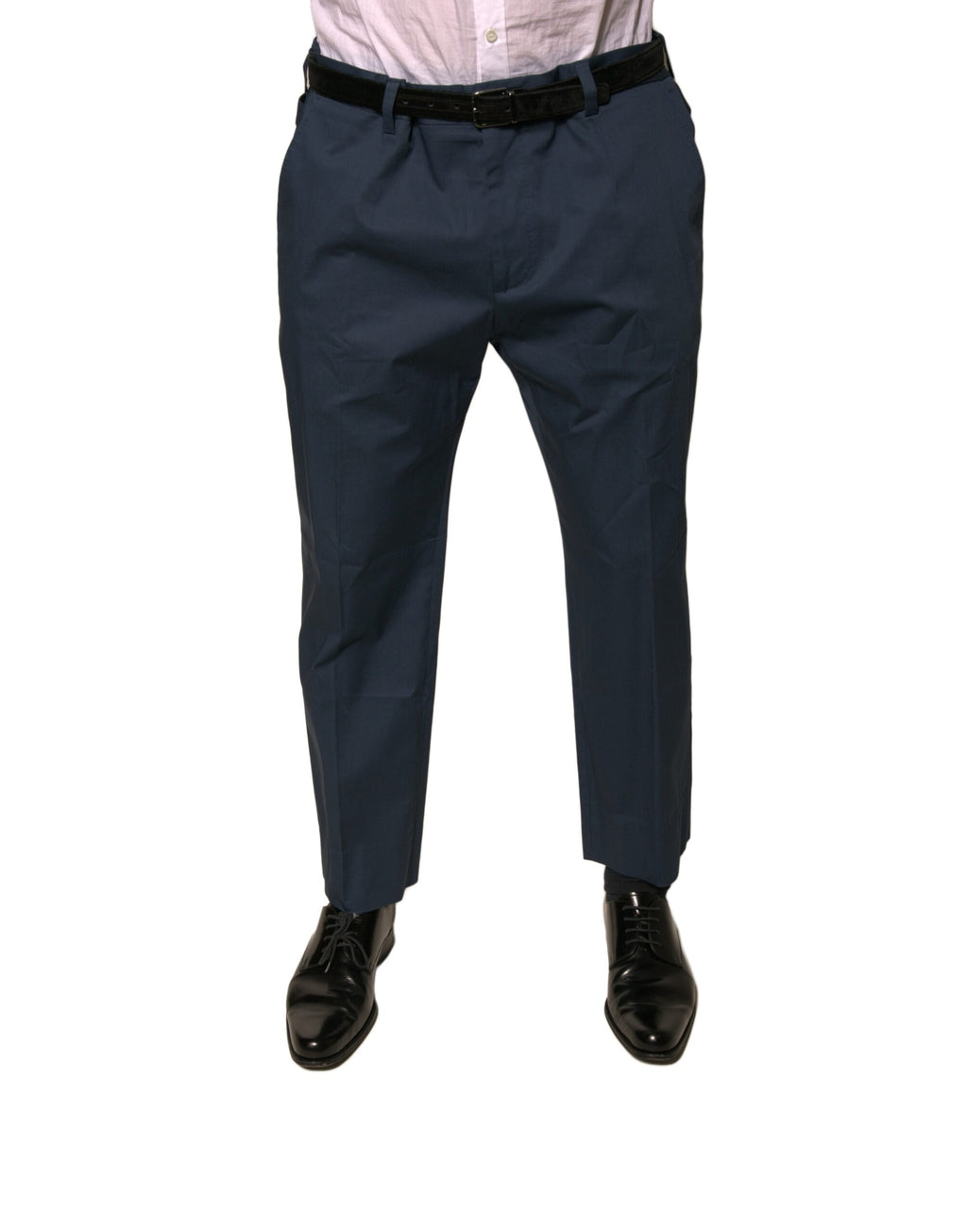 Dolce & Gabbana Blue Cotton Men's Skinny Dress Pants