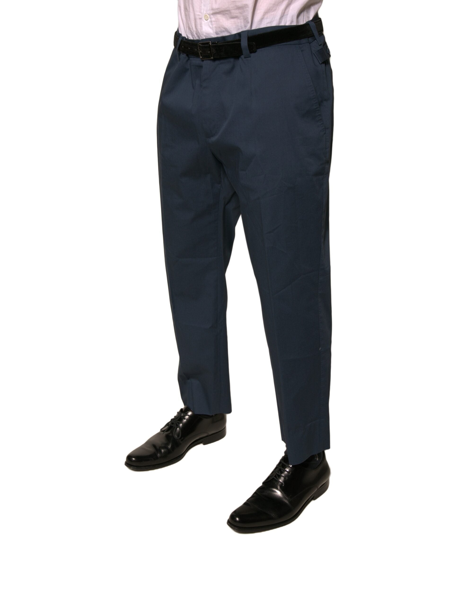 Dolce & Gabbana Blue Cotton Men's Skinny Dress Pants