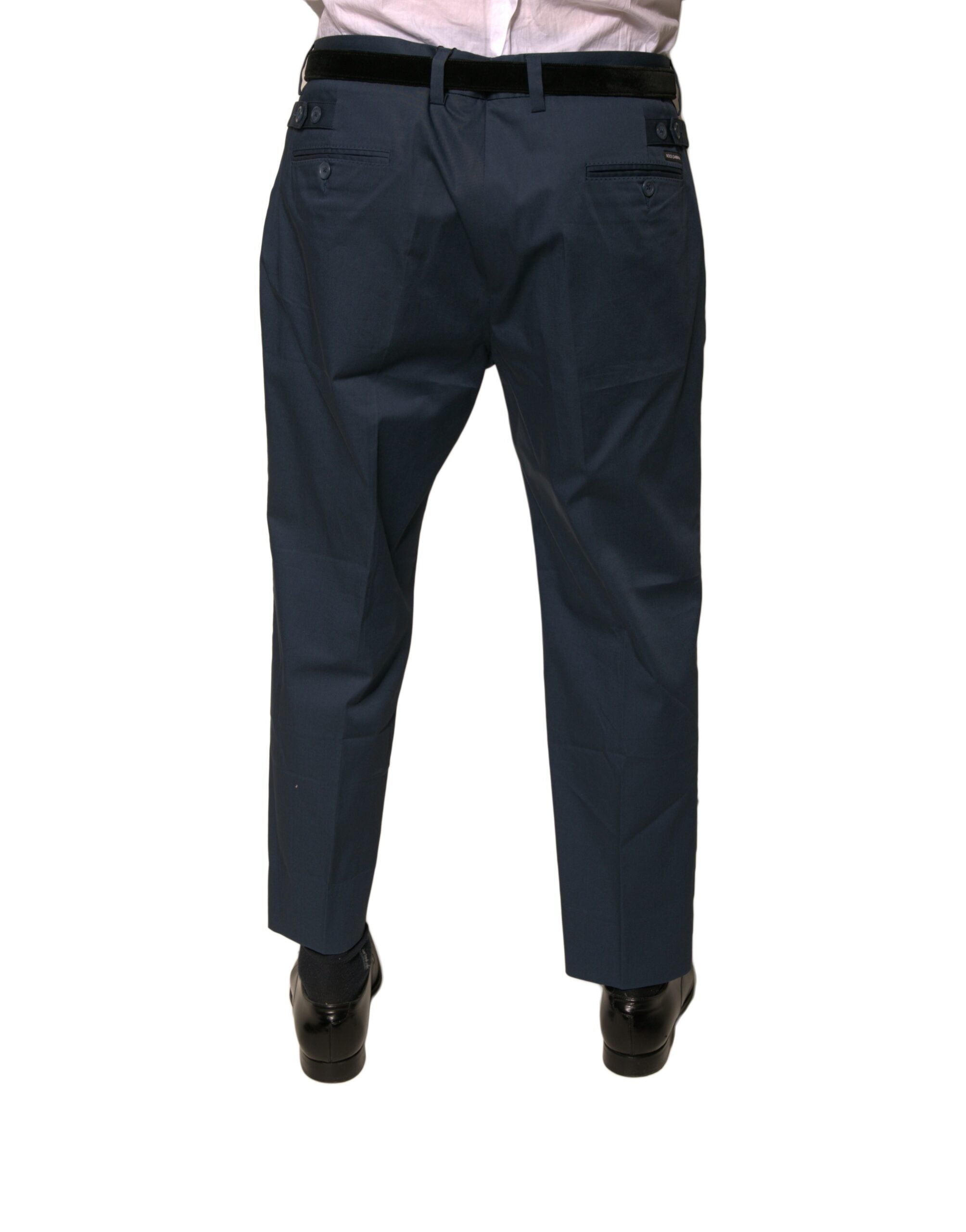 Dolce & Gabbana Blue Cotton Men's Skinny Dress Pants