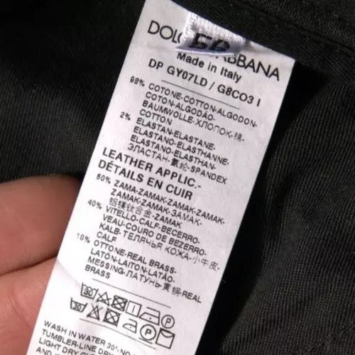 Dolce & Gabbana Black Distressed Logo Cotton Skinny Denim Jeans
