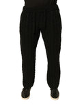 Dolce & Gabbana Black Skinny Wool Knit Trousers