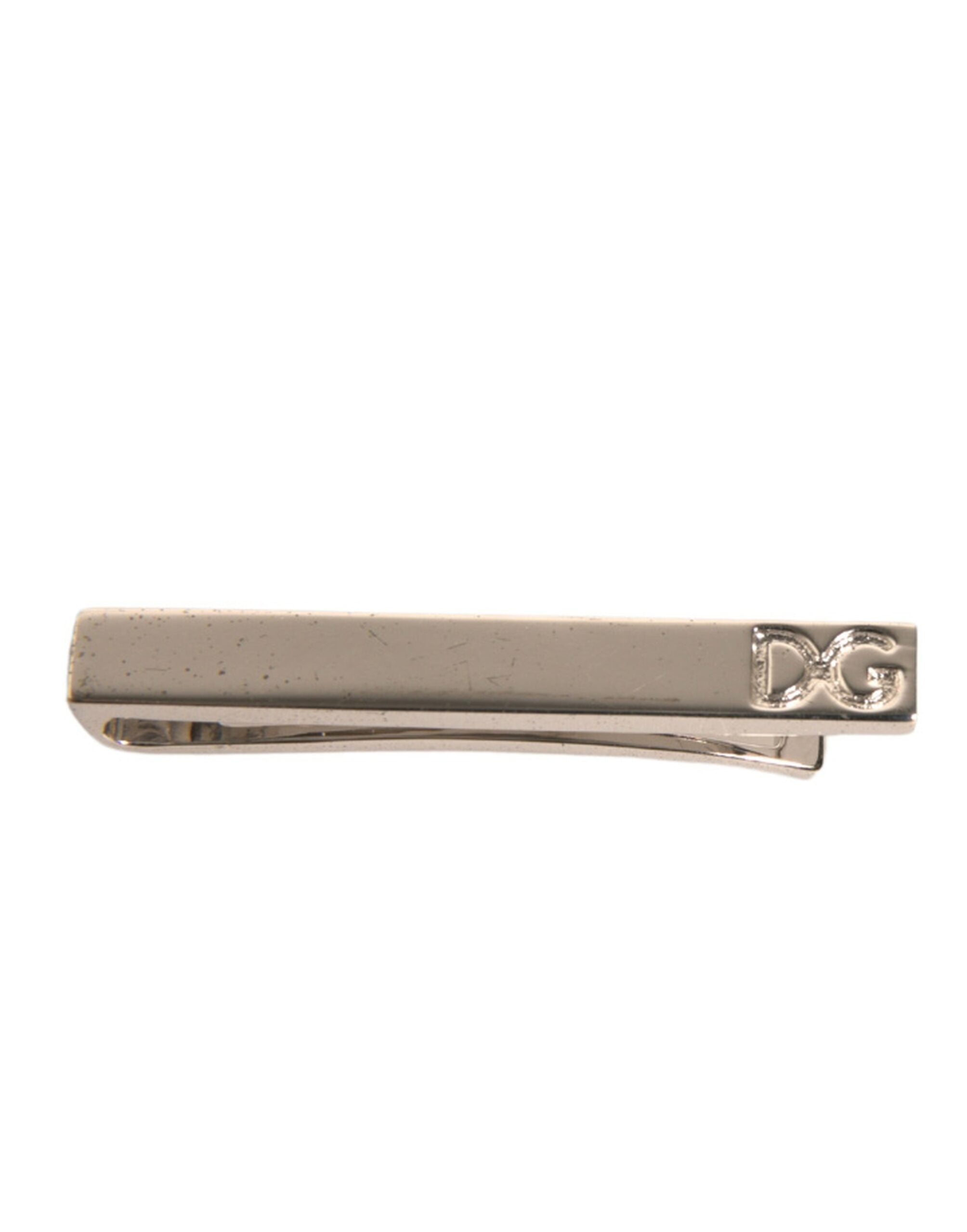 Dolce & Gabbana Silver-tone Brass Logo Tie Clip Bar
