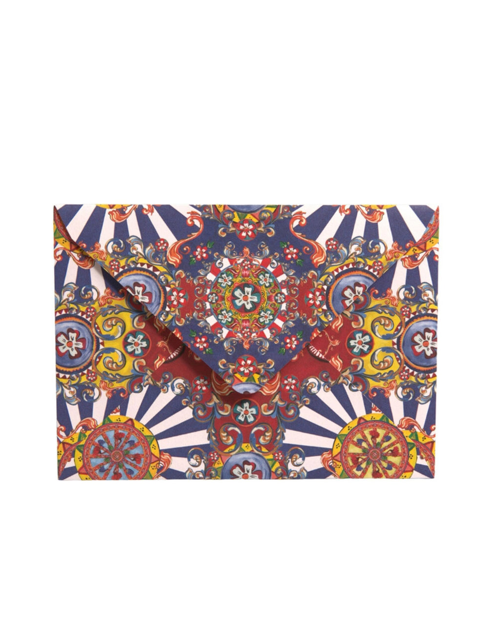 Dolce & Gabbana Multicolor Carretto Siciliano Envelope Postcard Case