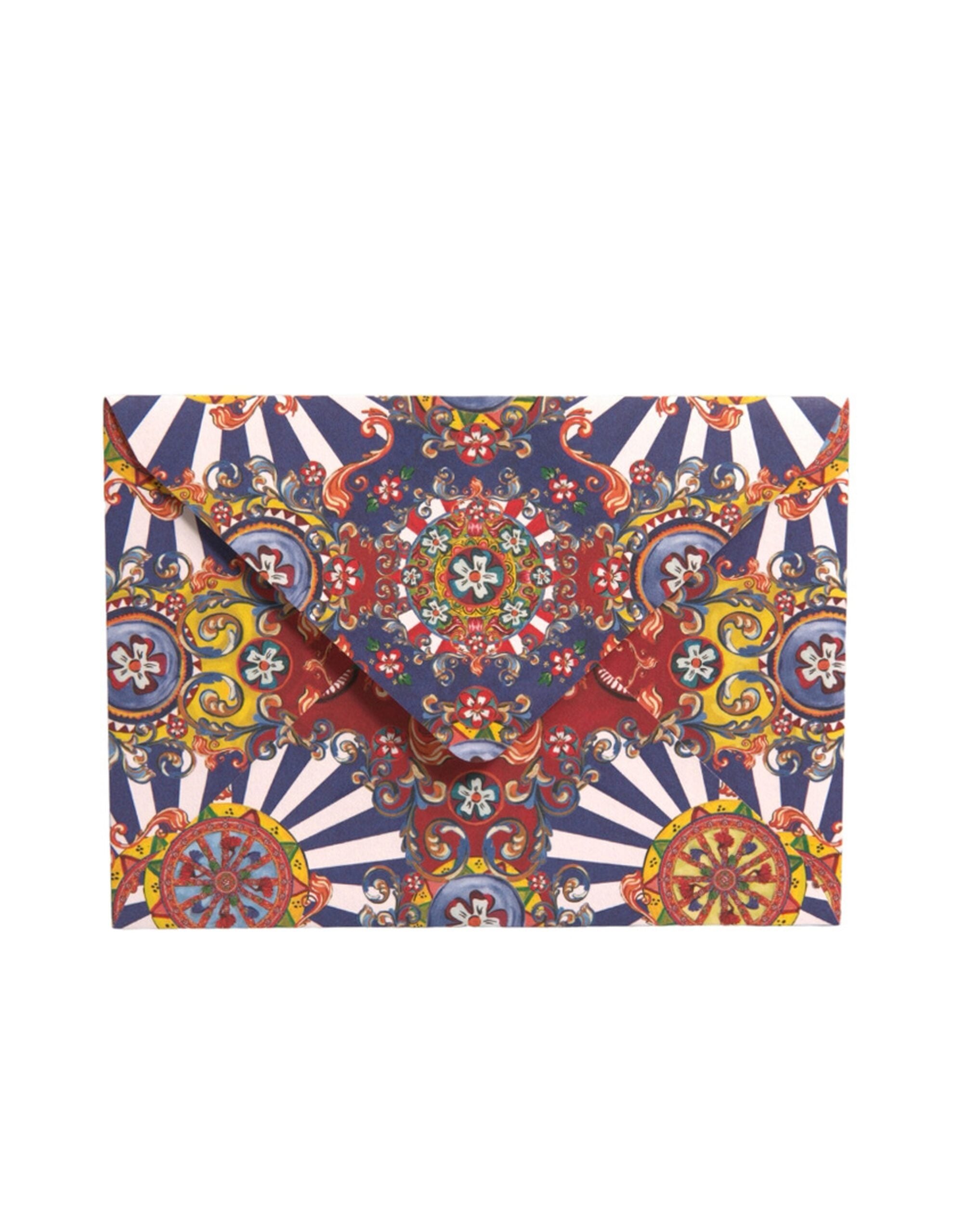 Dolce & Gabbana Multicolor Carretto Siciliano Envelope Postcard Case