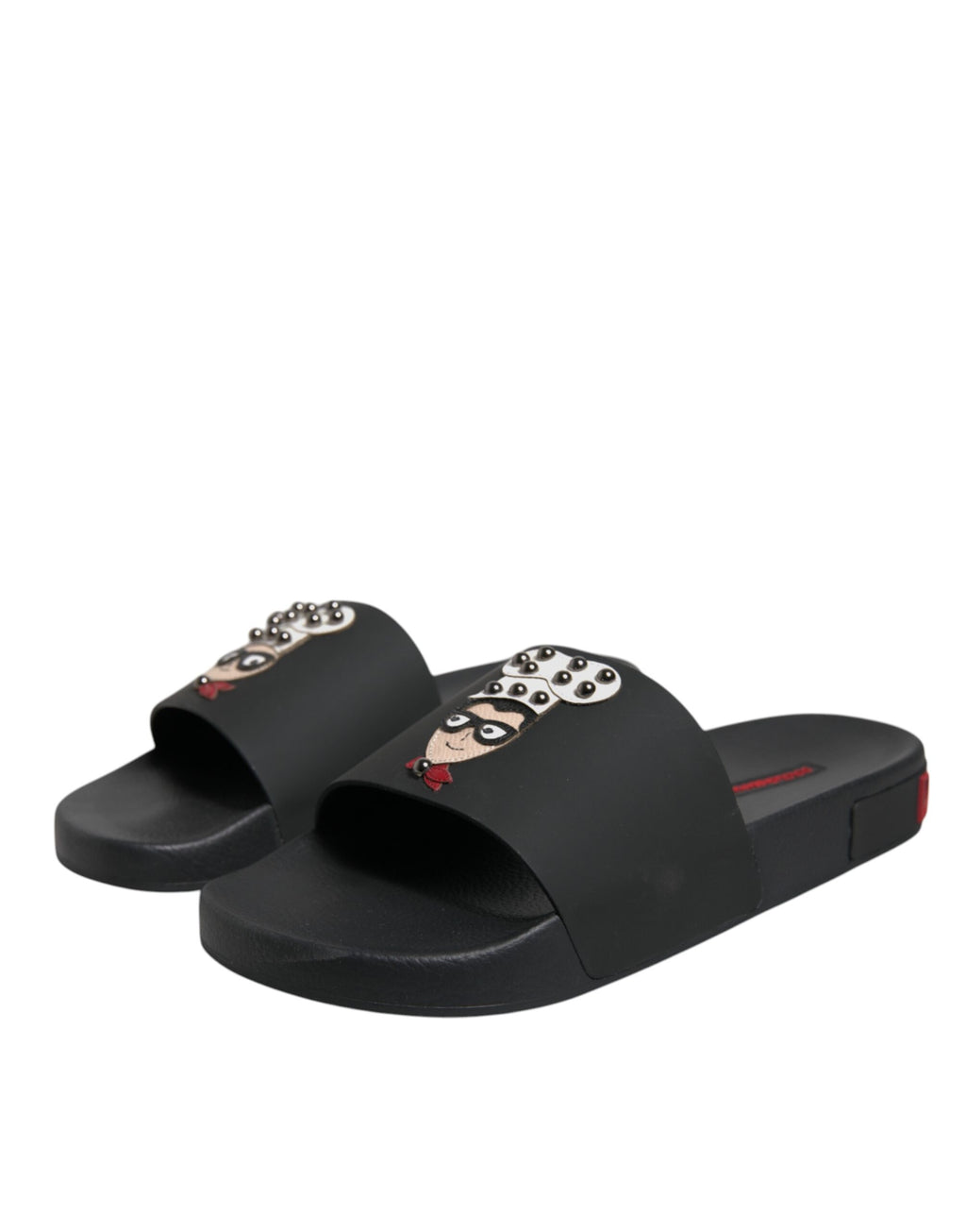 Dolce & Gabbana Black Leather Mule Sandals Beachwear Shoes