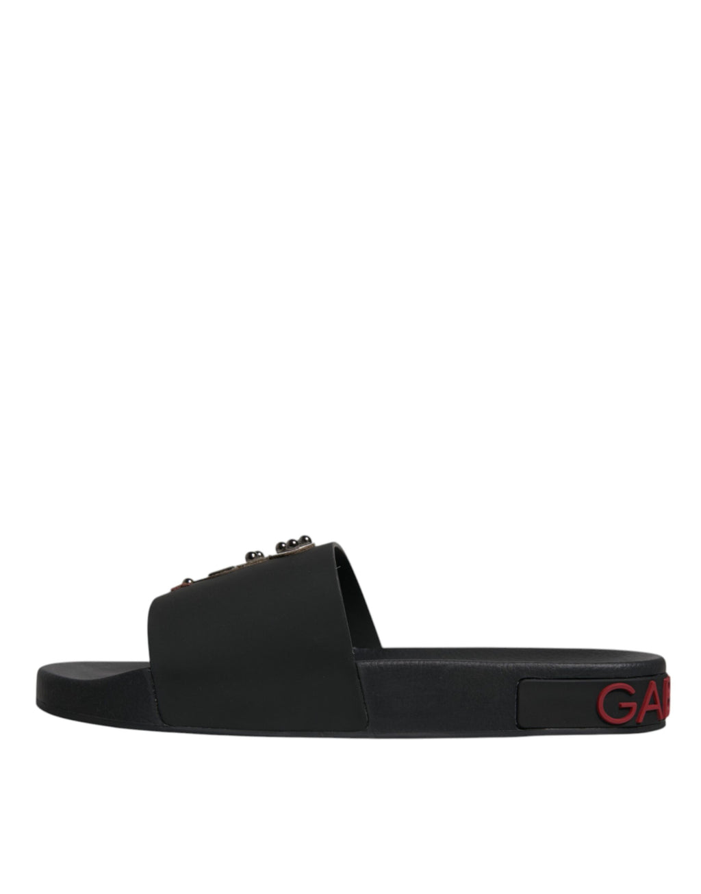Dolce & Gabbana Black Leather Mule Sandals Beachwear Shoes