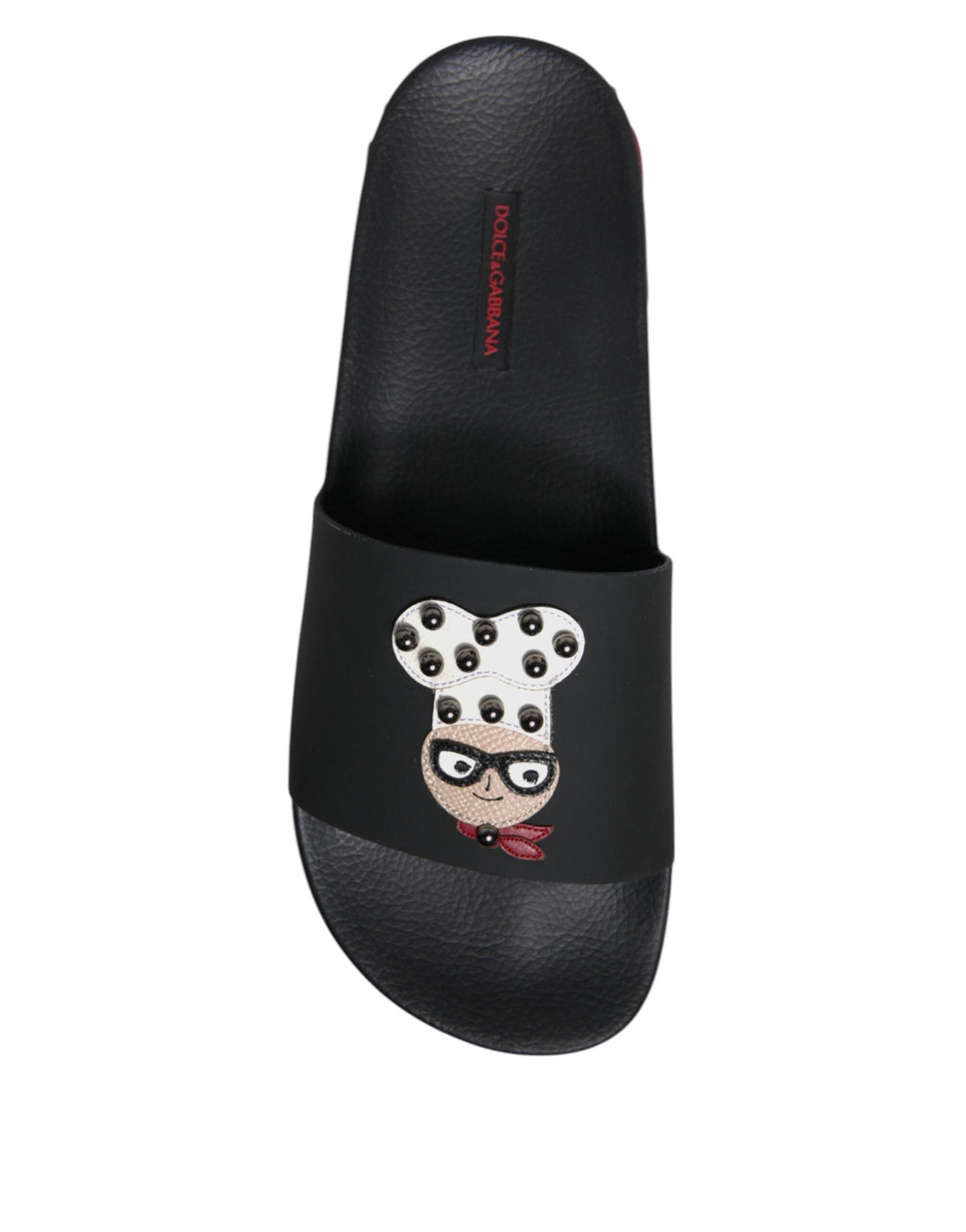 Dolce & Gabbana Black Leather Mule Sandals Beachwear Shoes