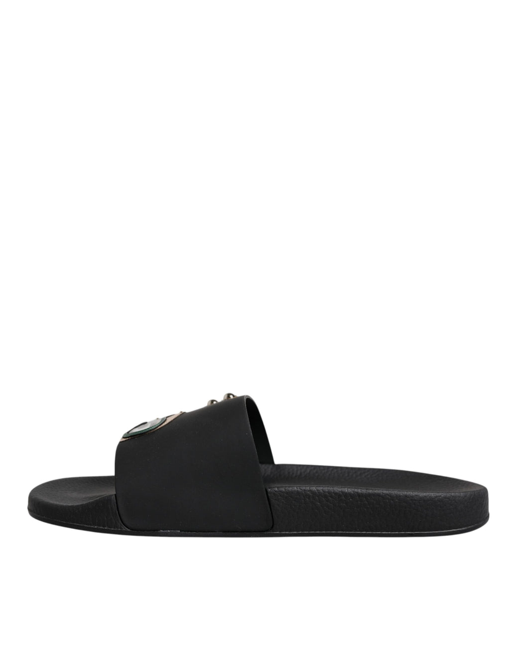 Dolce & Gabbana Schwarz Divers Leder Flats Slides Sandalen Beachwear Schuhe