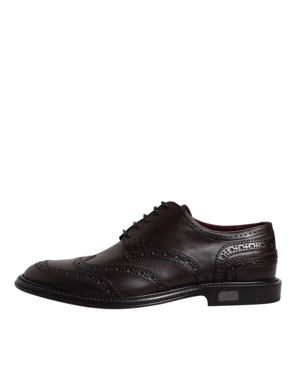 Dolce & Gabbana Brown Leather Derby Wingtip Lace-Up Formal Dress Shoes