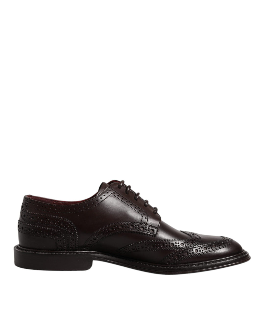 Dolce & Gabbana Brown Leather Derby Wingtip Lace-Up Formal Dress Shoes