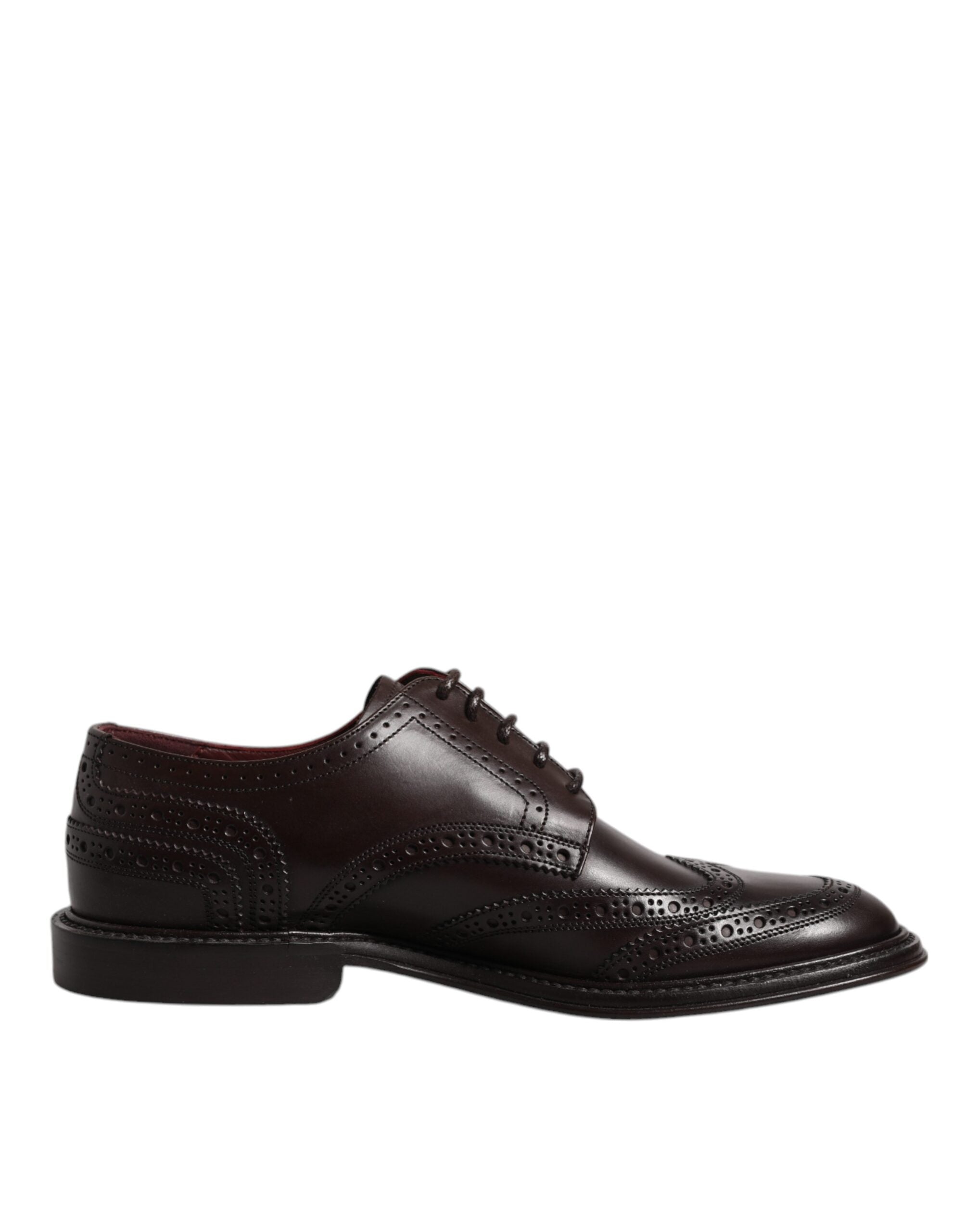 Dolce & Gabbana Brown Leather Derby Wingtip Lace-Up Formal Dress Shoes