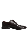 Dolce & Gabbana Brown Leather Derby Wingtip Lace-Up Formal Dress Shoes