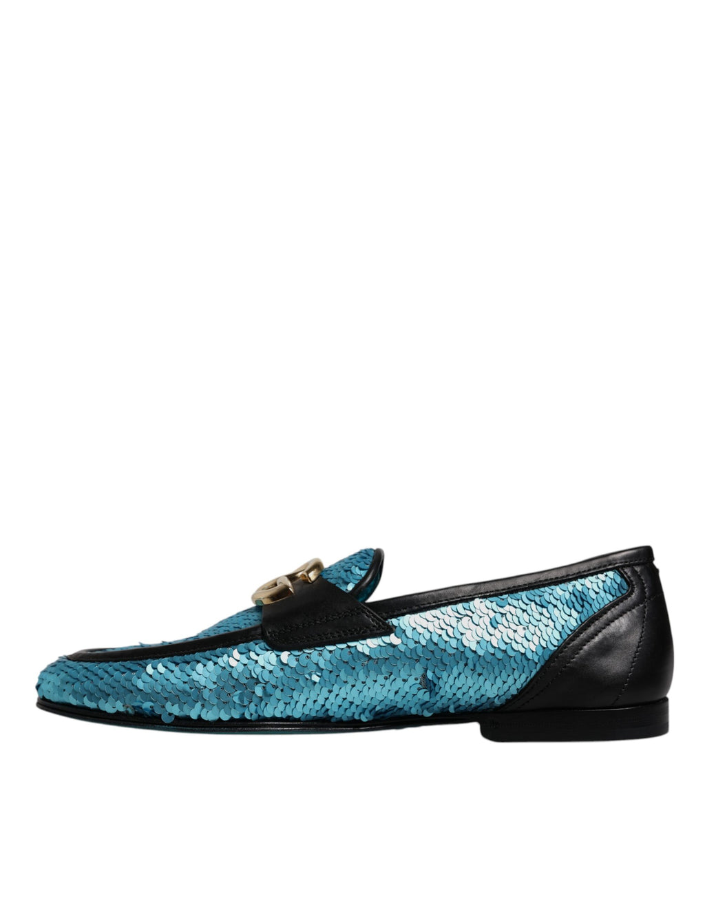 Dolce & Gabbana Blue Sequin Loafers Formal Shoes