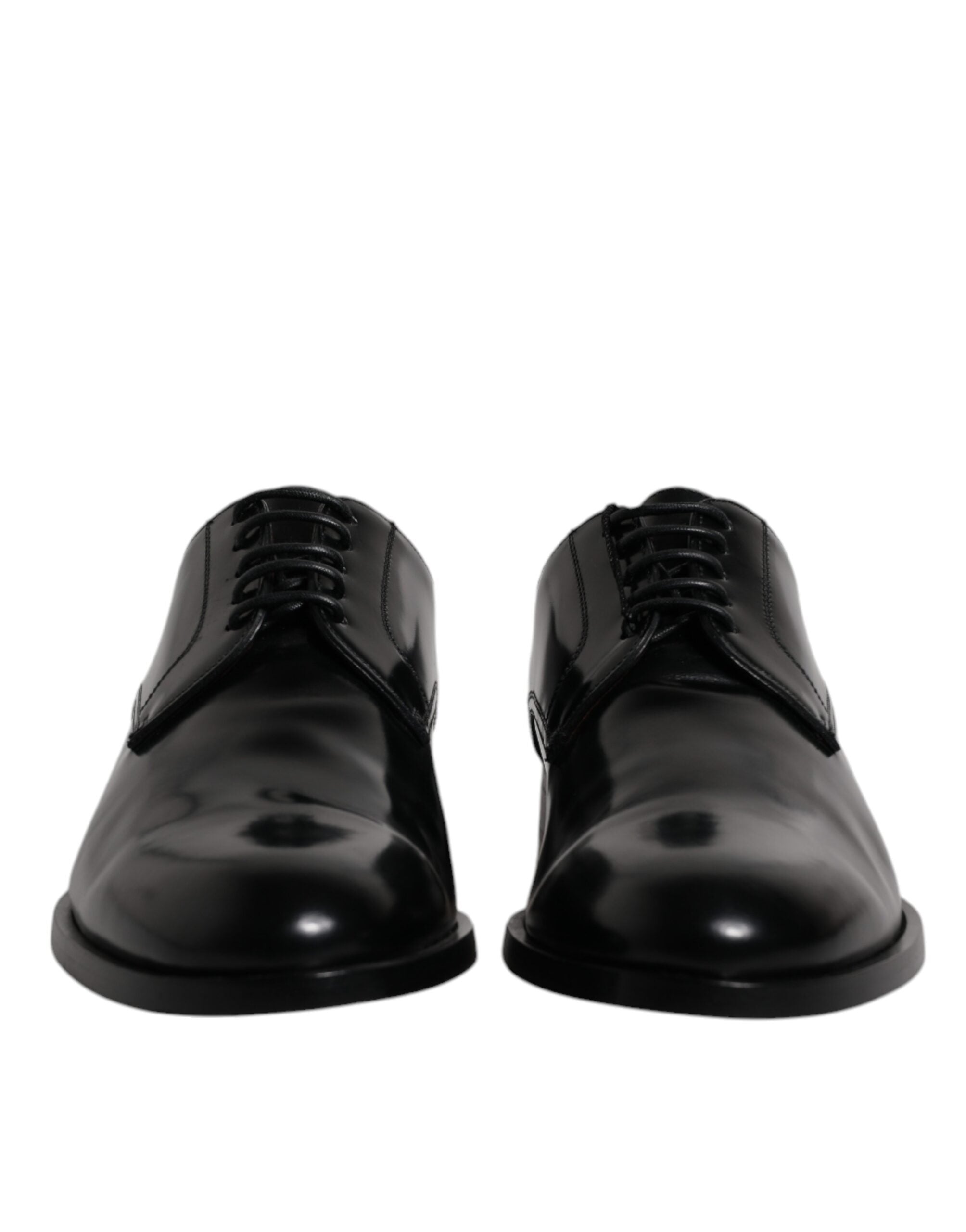 Dolce & Gabbana Black Calfskin Derby Lace-up Formal Dress Shoes