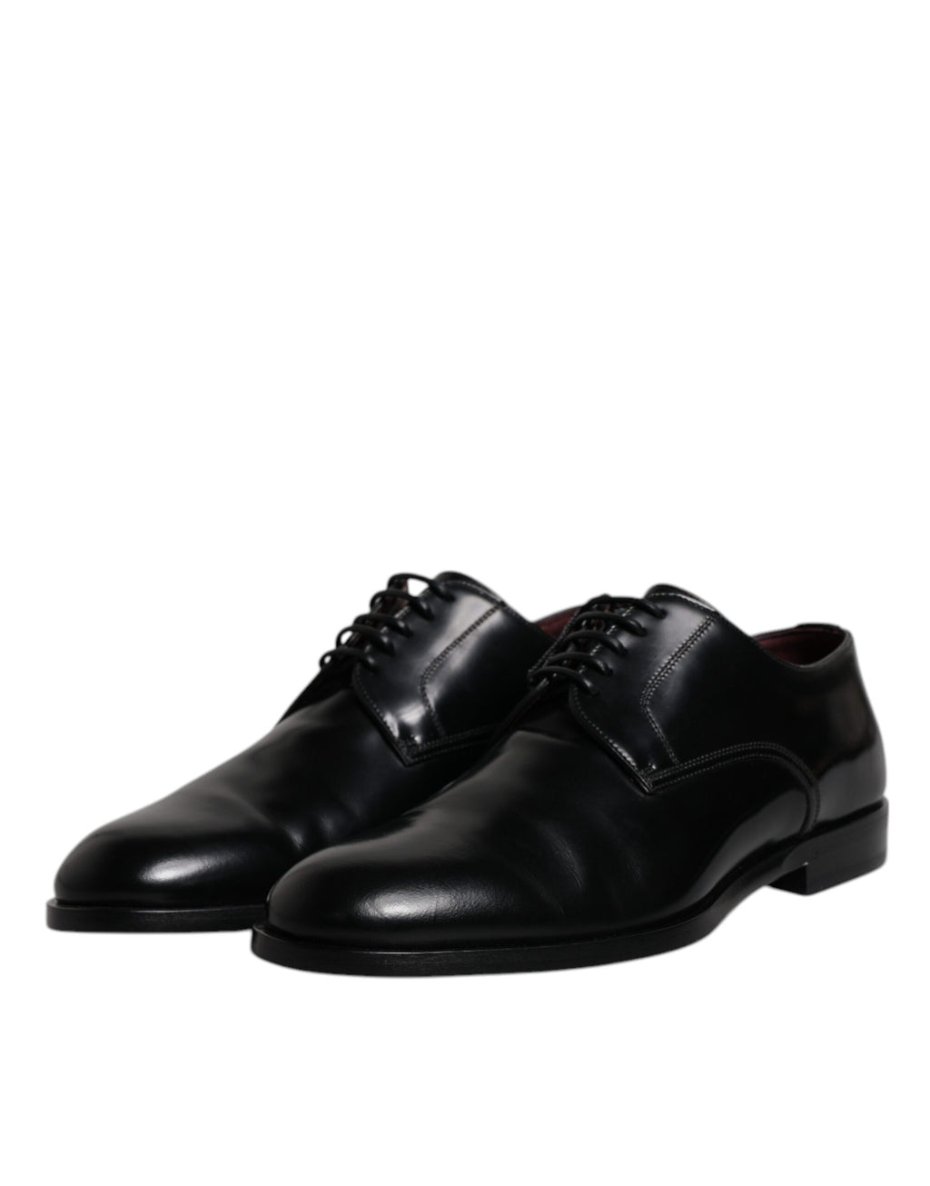 Dolce & Gabbana Black Calfskin Derby Lace-up Formal Dress Shoes