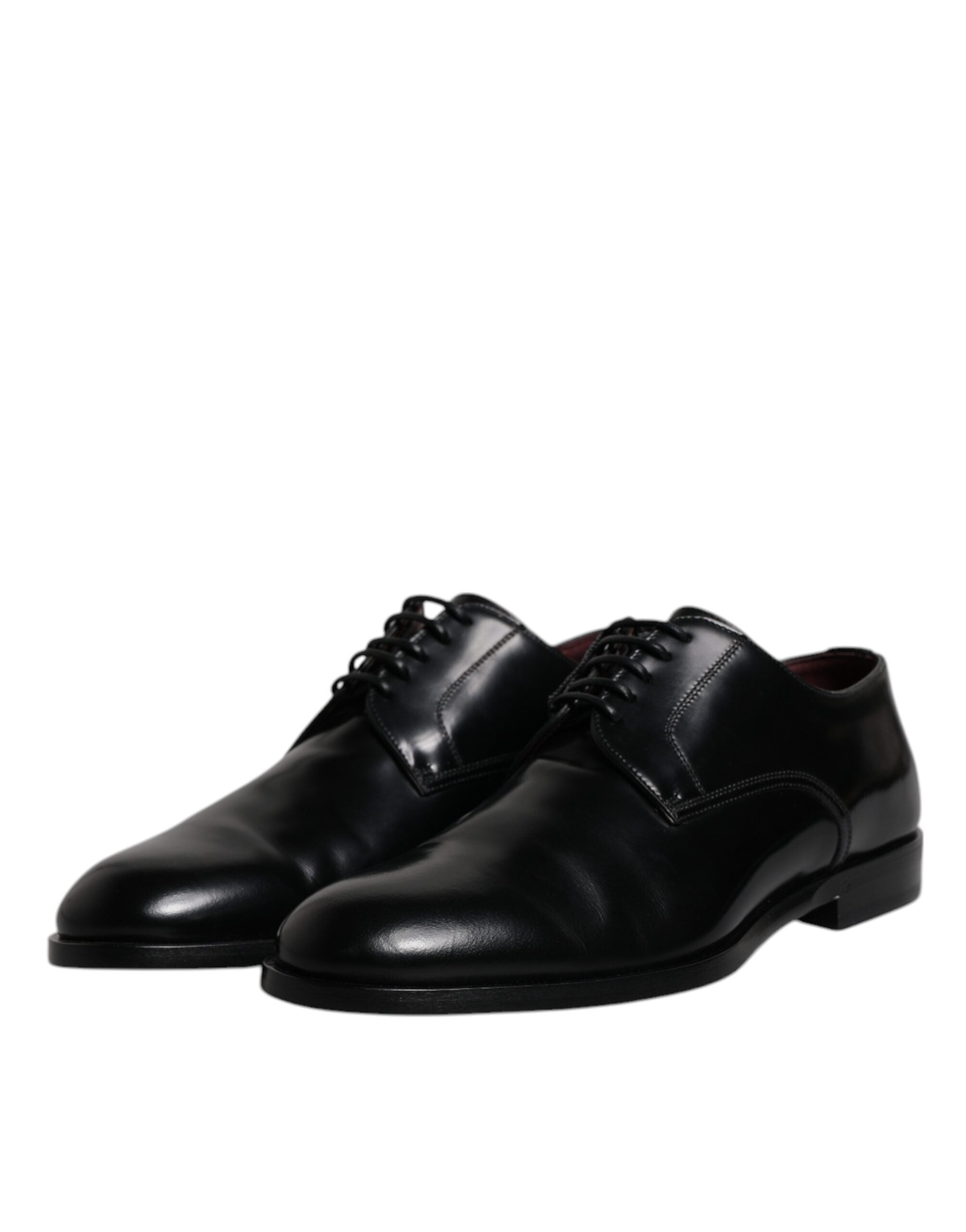 Dolce & Gabbana Black Calfskin Derby Lace-up Formal Dress Shoes