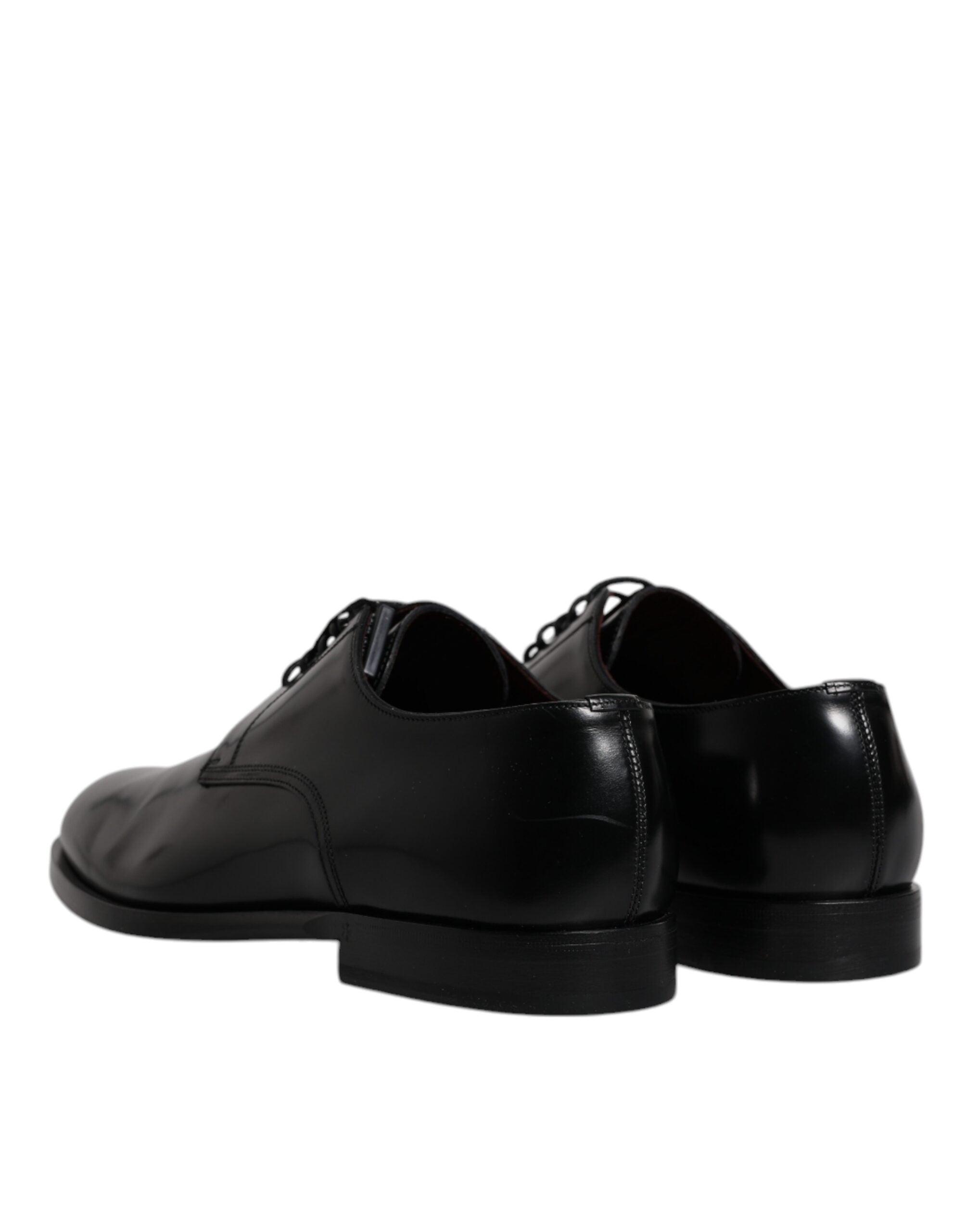 Dolce & Gabbana Black Calfskin Derby Lace-up Formal Dress Shoes