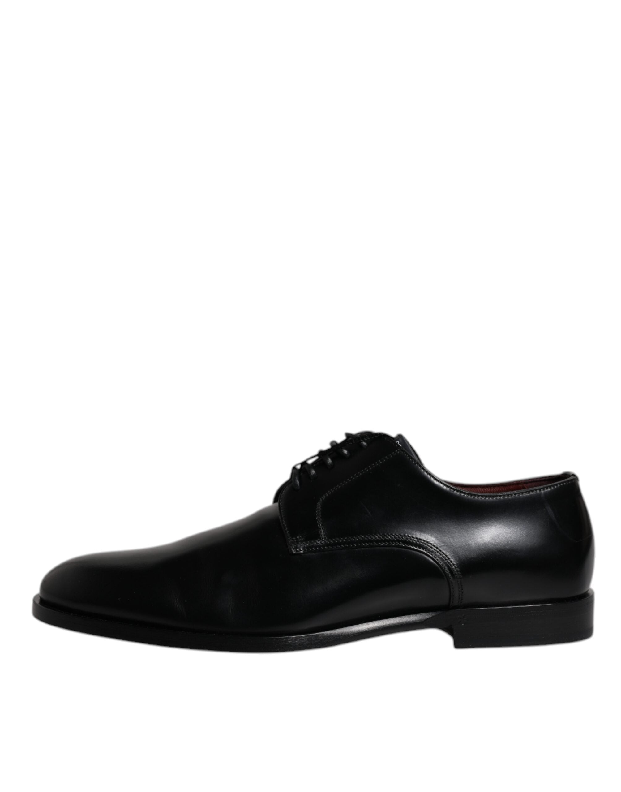 Dolce & Gabbana Black Calfskin Derby Lace-up Formal Dress Shoes
