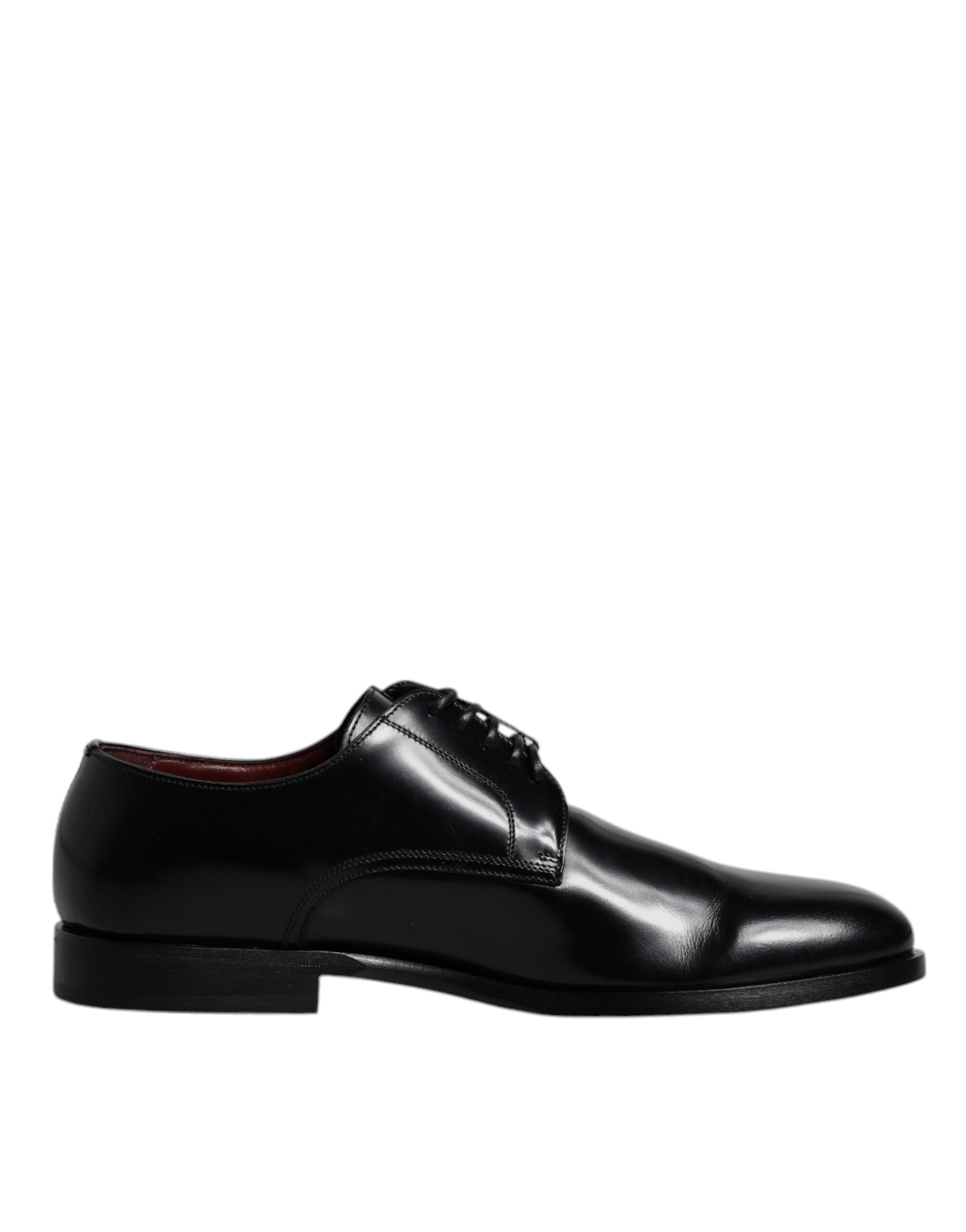 Dolce & Gabbana Black Calfskin Derby Lace-up Formal Dress Shoes