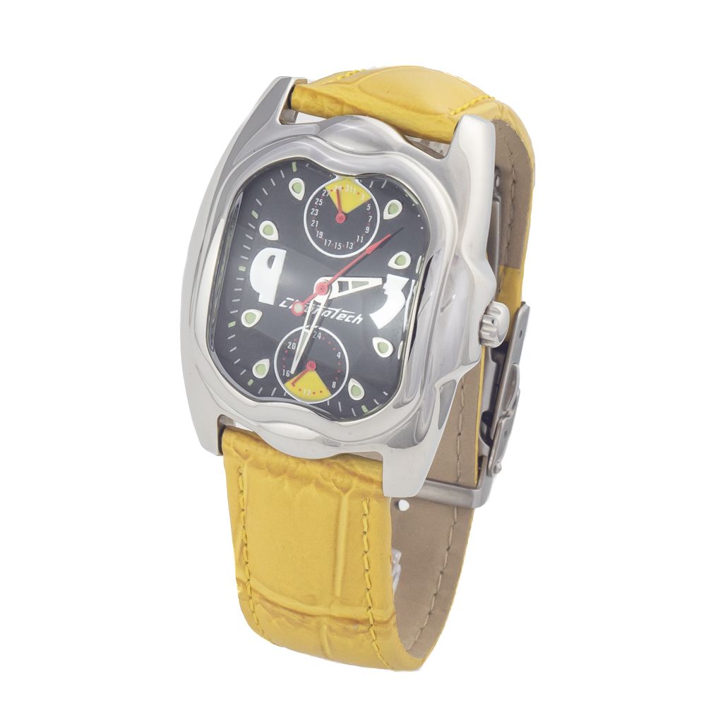 Chronotech Yellow Leather Apparel Watch