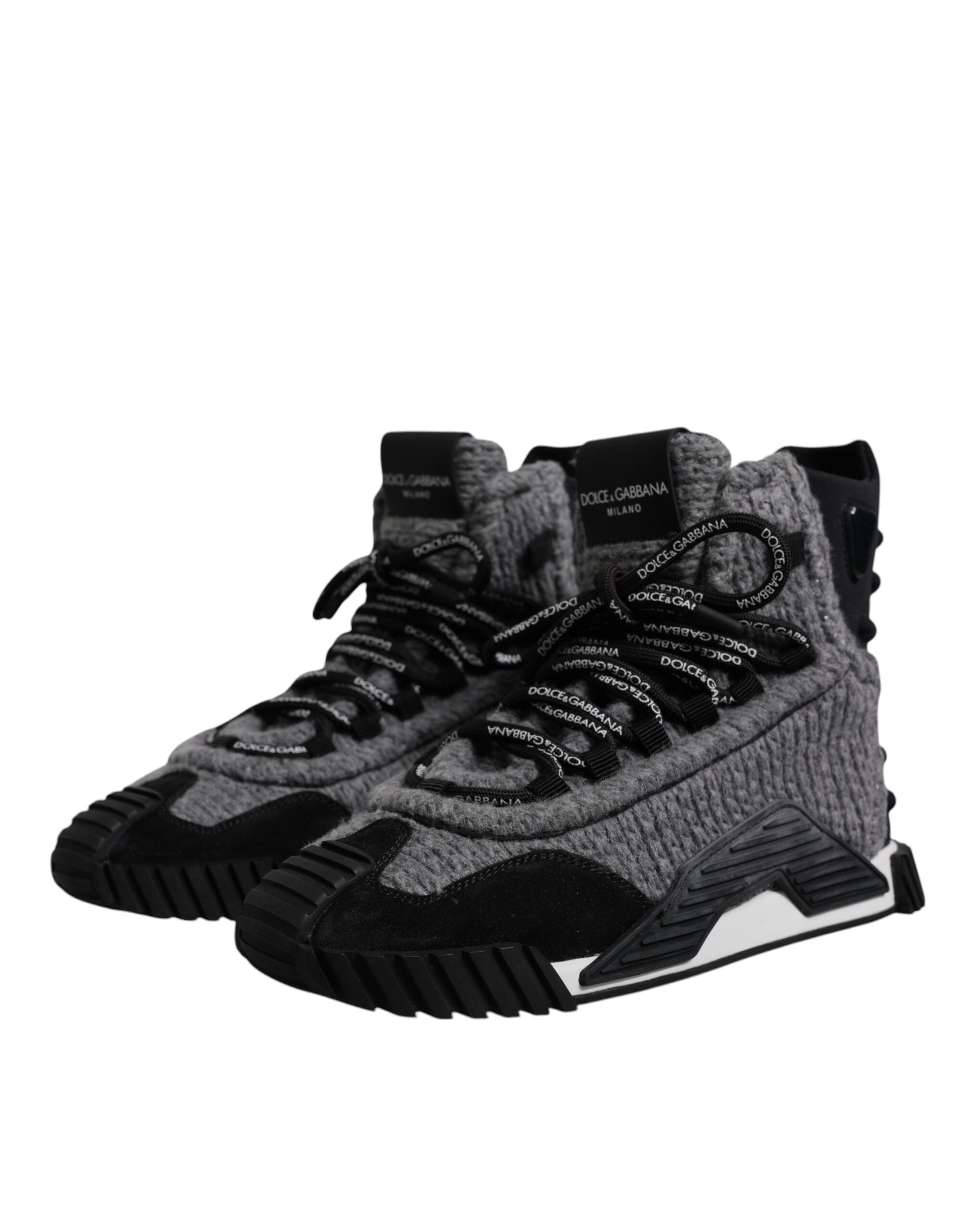 Dolce & Gabbana Grau Schwarz NS1 High Top Stiefel Sneakers Schuhe
