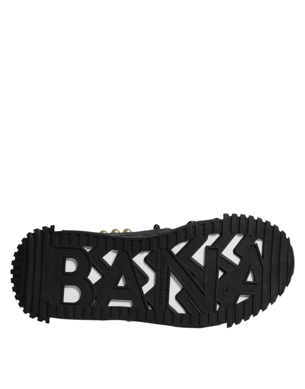 Dolce & Gabbana Black Leather Studded Sandals Shoes