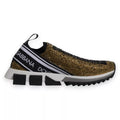 Dolce & Gabbana Gold Rhinestone Sorrento Sneakers Shoes