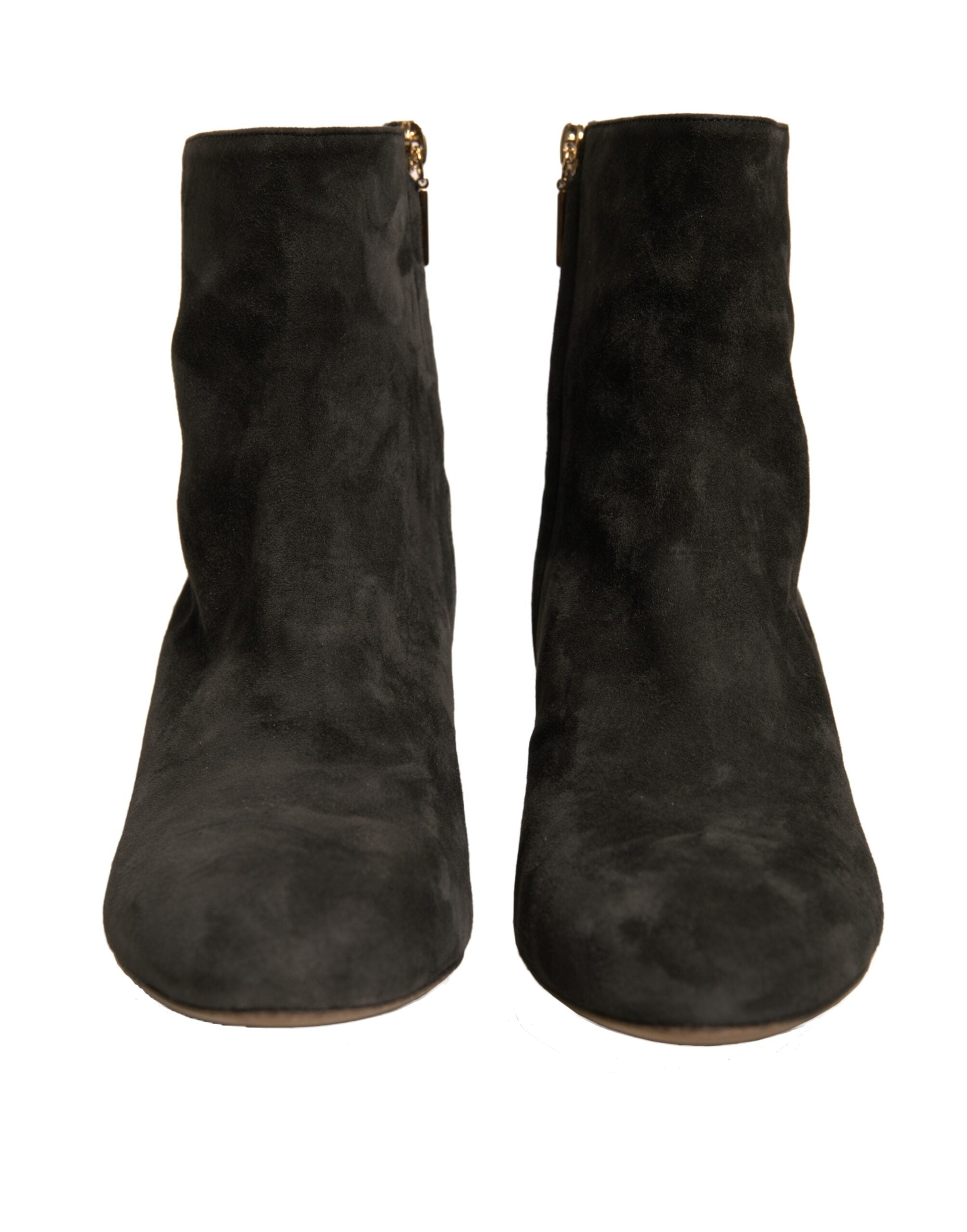 Dolce & Gabbana Black Embellished Heel Boots Shoes
