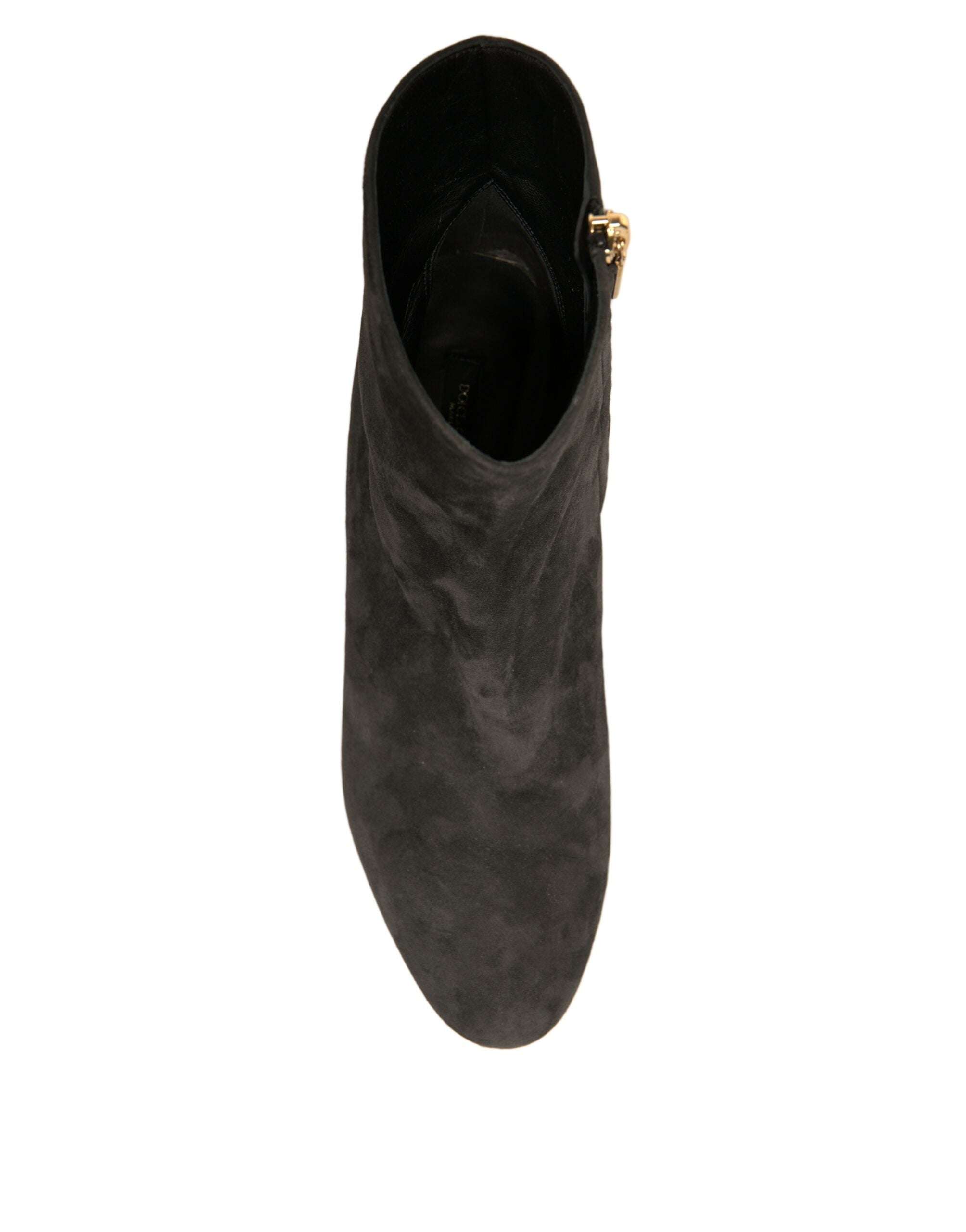 Dolce & Gabbana Black Embellished Heel Boots Shoes